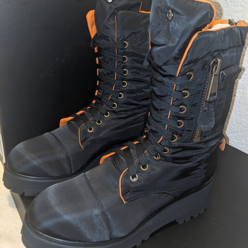 -NEW- Dolls Kill Poster Grl Combat Flight Boots